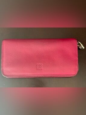 Loewe Magenta Zip-Around Leather Wallet